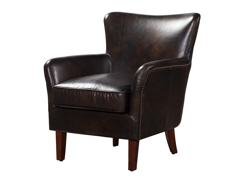 Vintage Black Leather Armchair 1