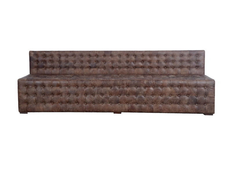 Retro Brown Multiple Size Leather/Fabric Couches Integral With Pull Buckle Design 1