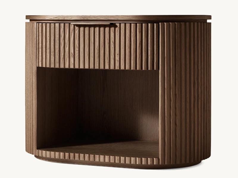 Defaico New Style Maison Oak Nightstand Smart Wooden Nightstand With Groove 1