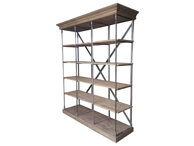 X Back Industrial Dutch Solid Wood Shelving 1