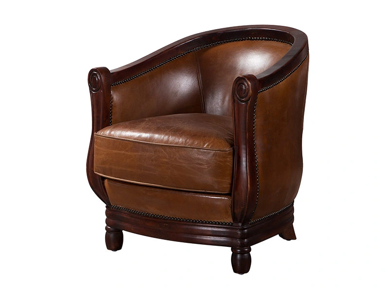 French Style Leather Single Armchair 1