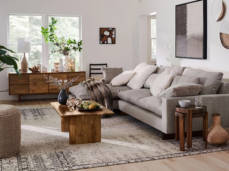 Modern Hardwood Frame Sectional Sofa Soft Living Room Sectional Sofa With Reversible Cushions 1