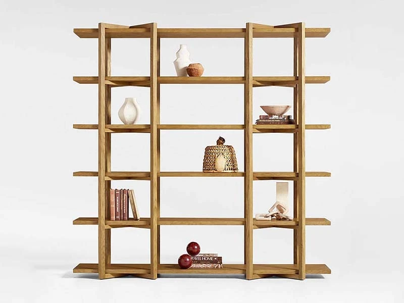 Defaico Natural Oak Book Shelf Bookcase and Room Divider Storage Shelves 1