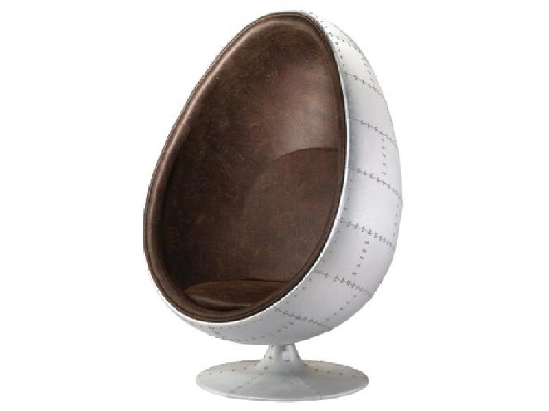 Vintage Leather Aviator Egg Pod Chair 1