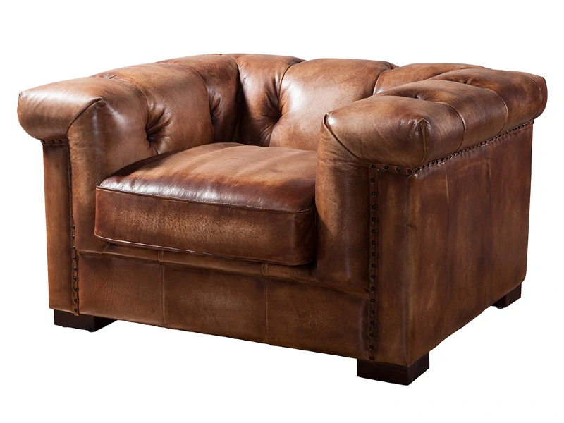 Red Italian Leather Sofa 1