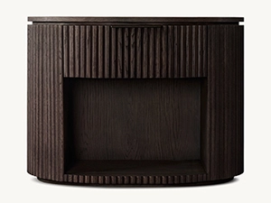 Hot Sale Byron Open Oak Nightstand Fine Stripe Solid Wooden Nightstand 1