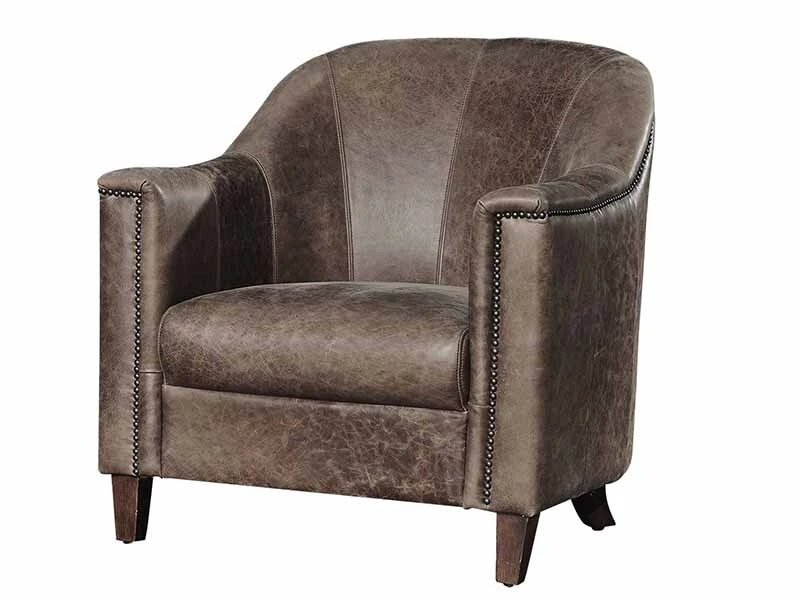 Cigar Color Tub Leather Chair 1