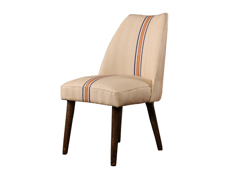 Solid Wood Base Canvas Fabric Dining Chair 1