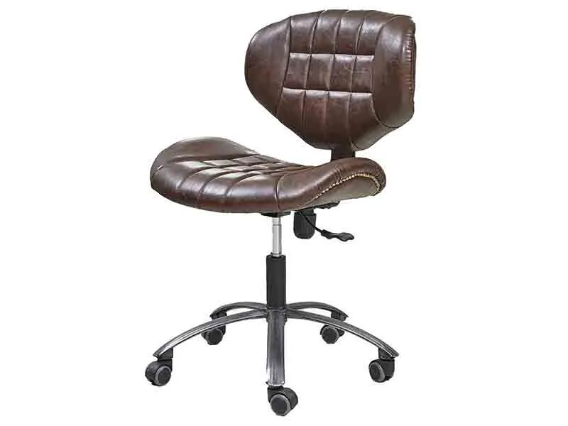 Height Adjustable Swivel Vintage Leather Office Chair 1