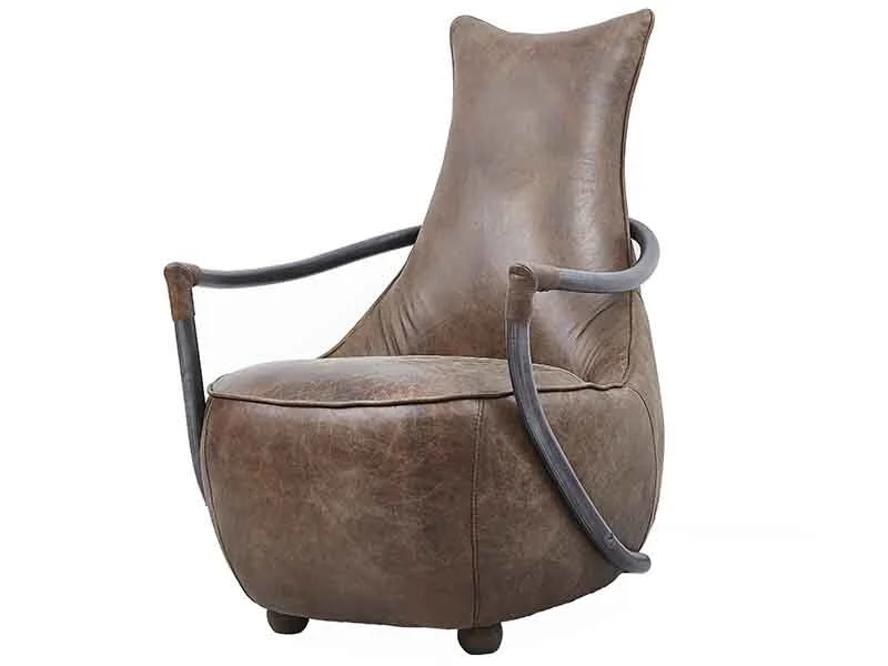 Antique Armchairs with Industrial Iron Tube 1