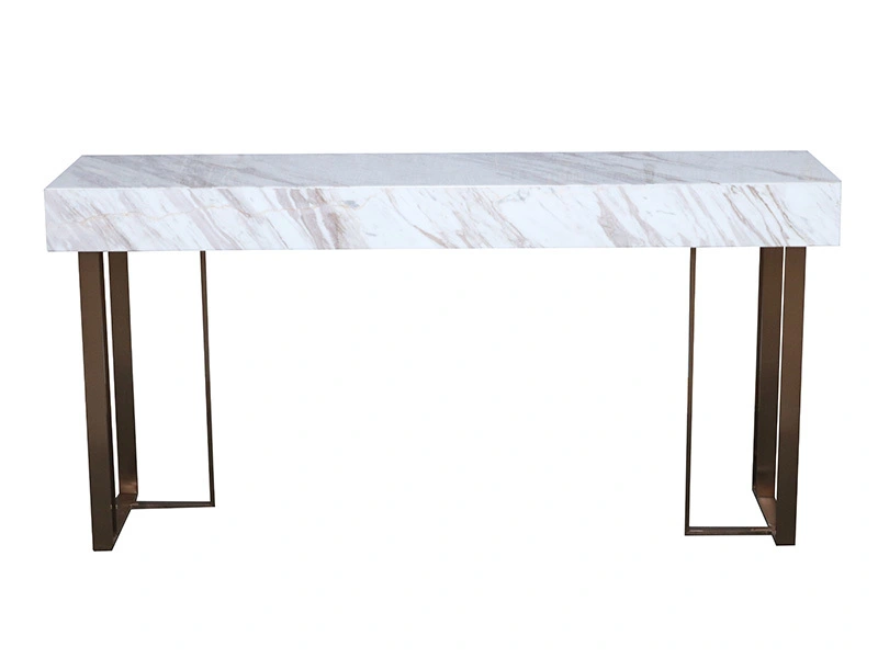 Golden Metal Leg Marble Top Console Table 1