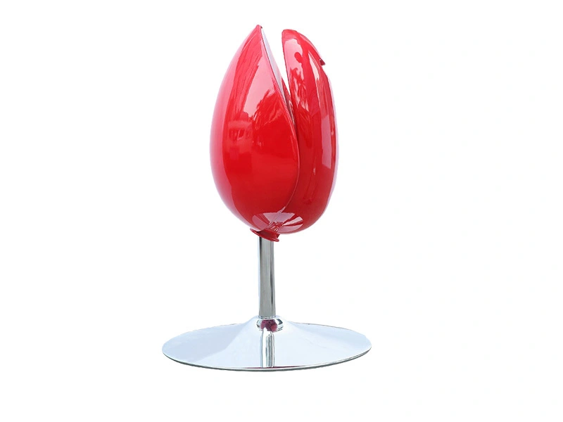 Red Cheap Relax Tulip Chair For Sale Flower Bar Stool Modern Fancy Hotel Restaurant Creative Leisure Customized 1
