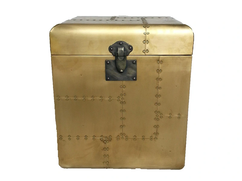 Aviator Metal Brass Trunk With Storage 1