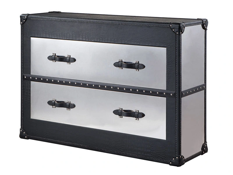 Crocodile Leather Mirror Stainless Steel Chest 1