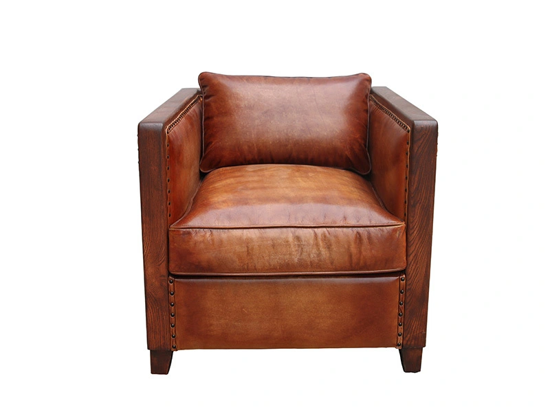 Retro Cube Leather Club Armchair 1