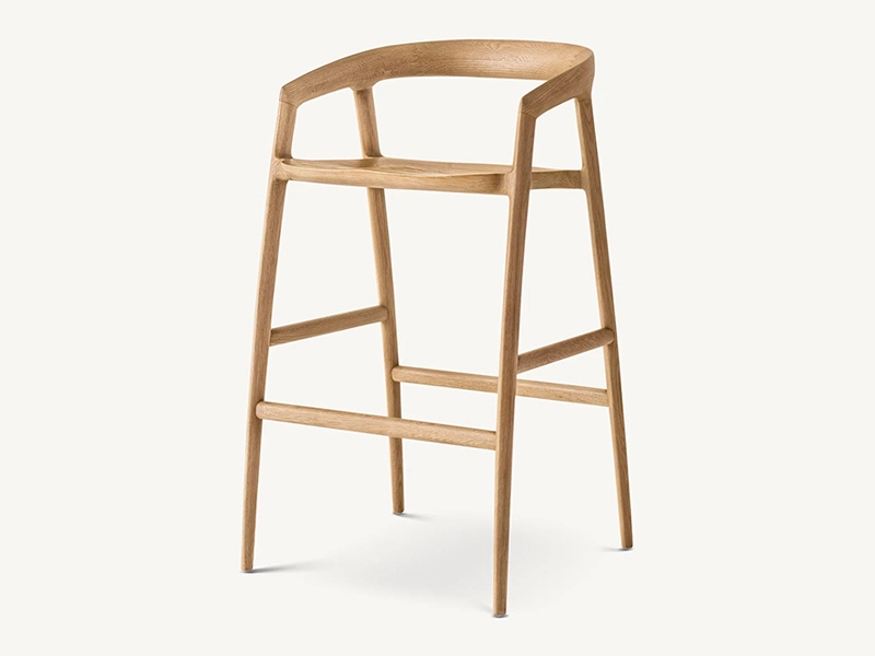 Modern Solide Wooden Bar Chair 1