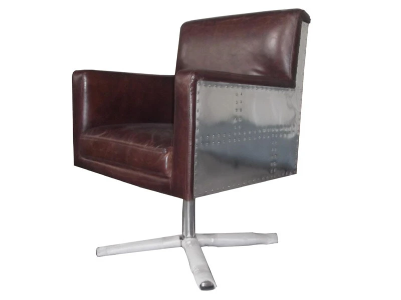 Top Grain Cow Leather 360 Swivel Office Chair 1
