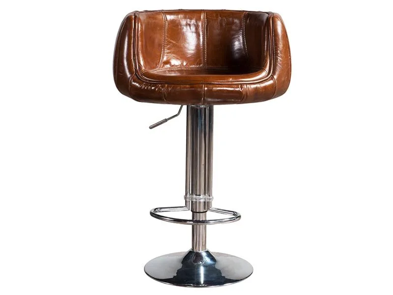 Aviator Vintage Leather Bar Chair 1
