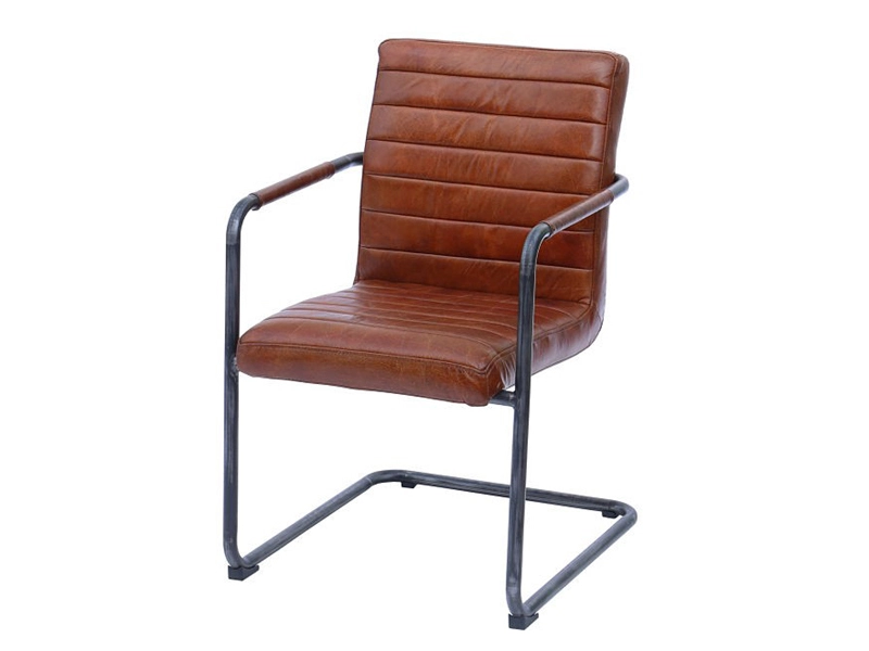 Metal Base Industrial Leather Office Chair 1