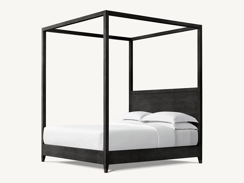 Brown Color King Size Bed White Oak Solide Wood Bed1 1