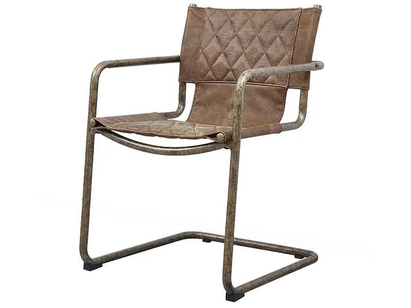 Antique Leather Industrial Chair 1