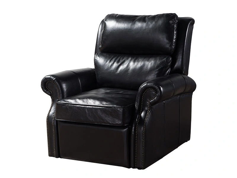 Vintage Recliner Black Leather Armchair 1