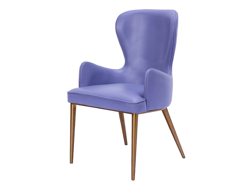 Luxury Leather Wing Chair with Golden Leg 1