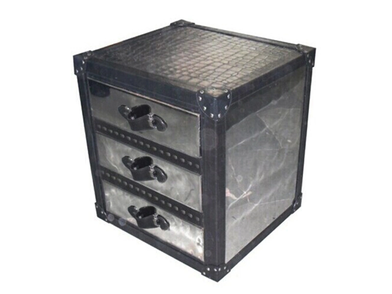 Aviator Metal Side Cabinet With Drawers 1