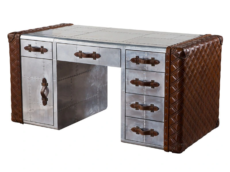 Vintage Leather Aviator Office Desk 1