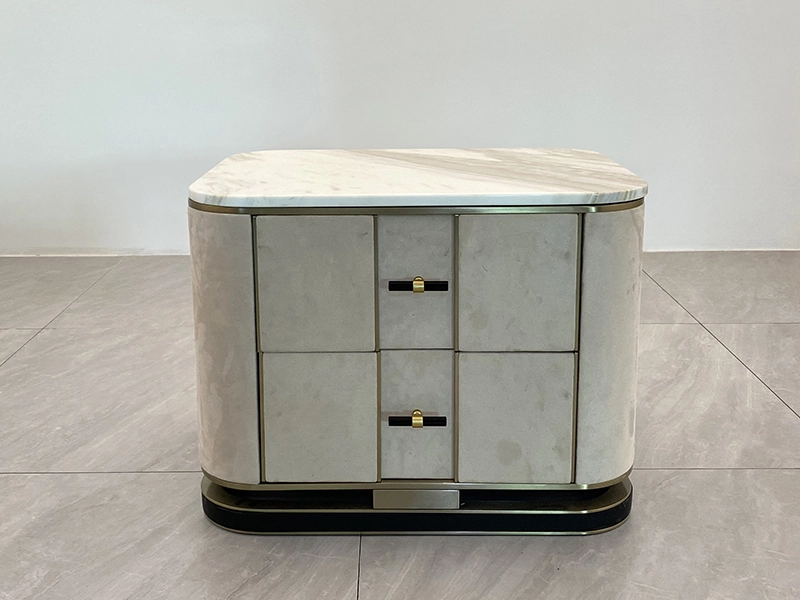 Hot Sales 2 Drawers Bedside Table Wood Modern Night Stand Luxury Nightstand 1