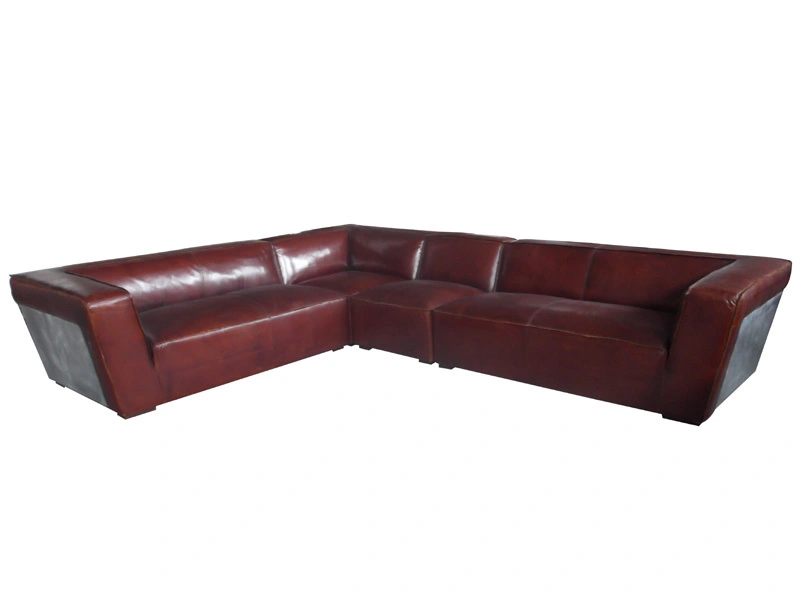 Vintage Leather Aviator Sectional Sofa 1
