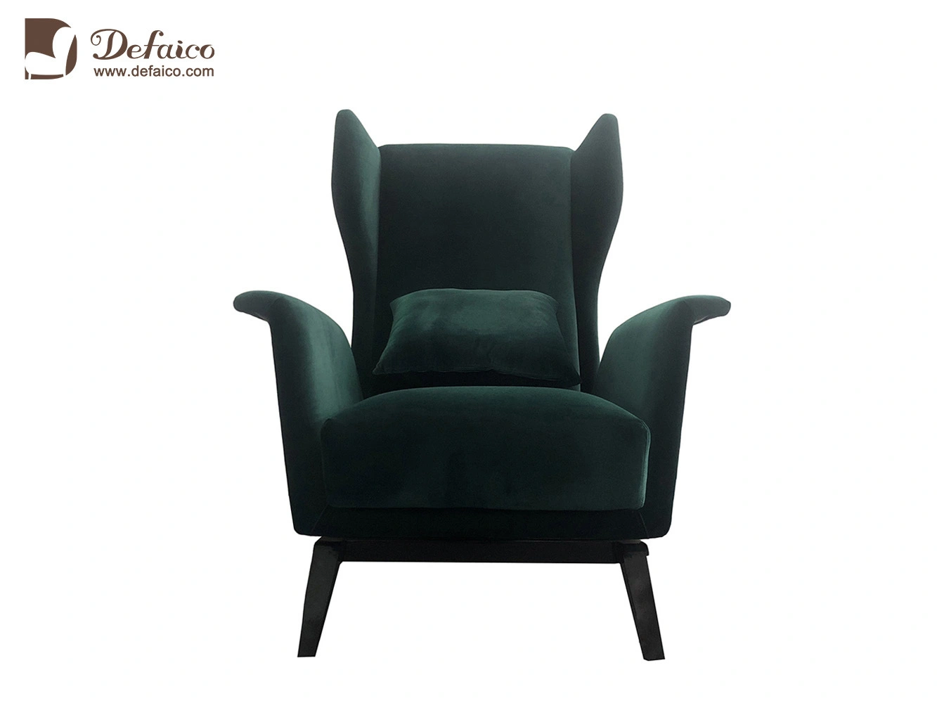 Relax Metal Leg Lounge Luxury Velvet Wing Accent Chair with Cushion for Hotel 1