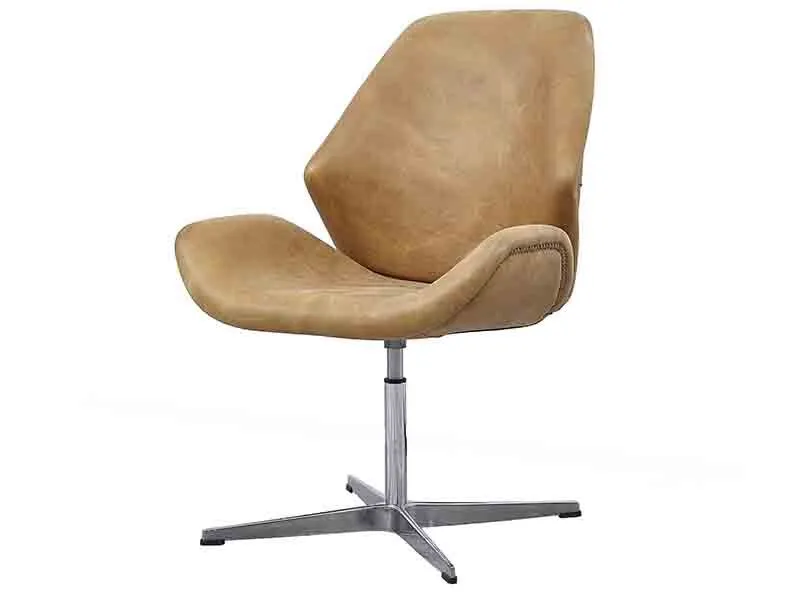 Cross Base Swivel Antique Leather Chair 1