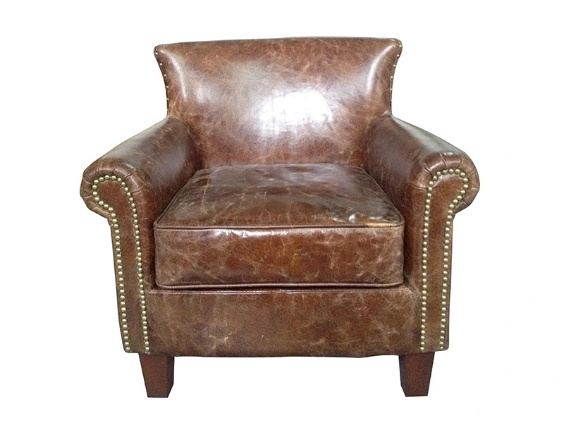 Vintage Old Distressed Leather Armchair 1