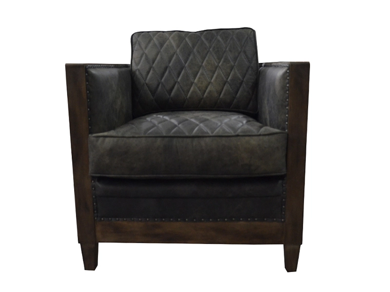 Deconstructed Chair Furniture Living Room Sofa Single Wooden Chair With Leather Seat 1