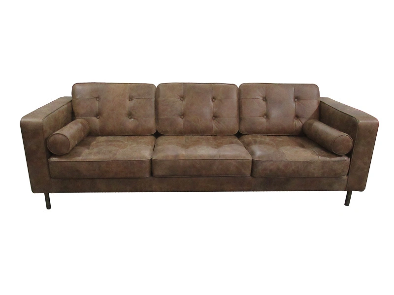 High-End Vintage/Pu Leather Living Room Sofa With Soft Cushion For Lobby Hotel 1