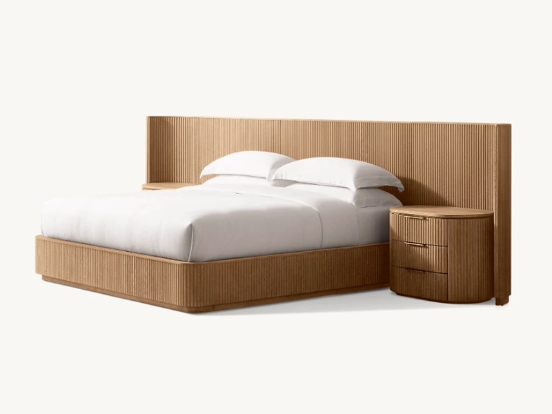 Defaico Luxury Byron Faddish Bed  European Oak Bed With Custom Color 1