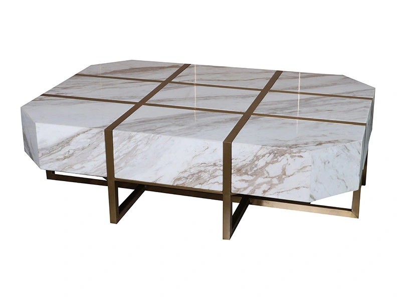 Luxury Jazz White Marble Top Coffee Table 1