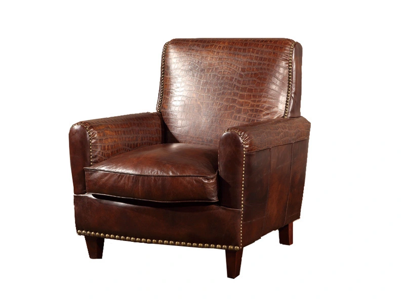 Camel Back Antique Leather Armchair 1