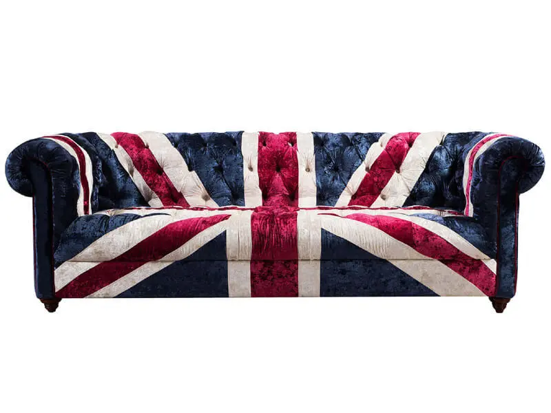Vintage Union Jack Fabric Sofa Set 1
