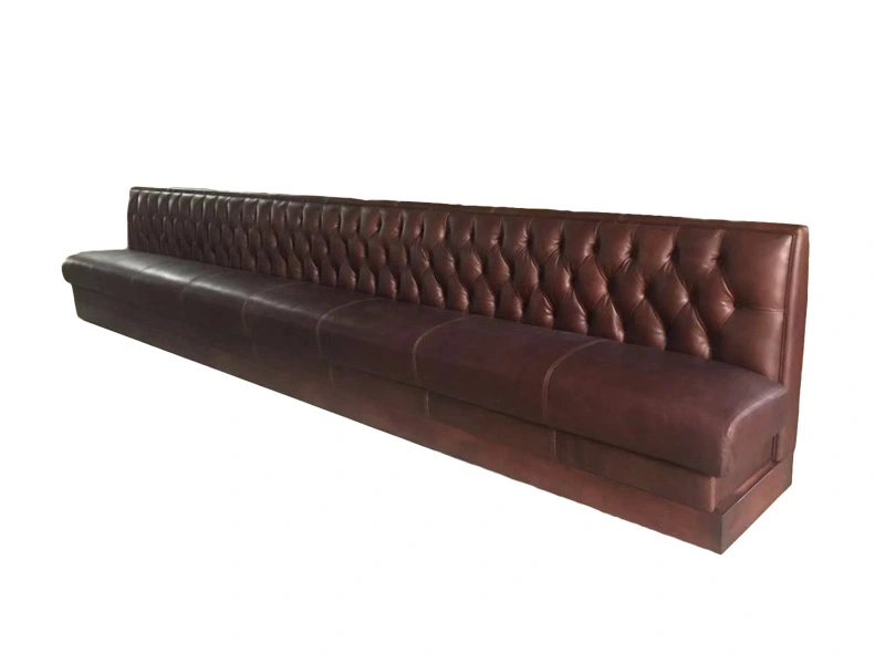 Retro High Back Restaurant Booth Seating Use Buckle Antique Soft Customized 1