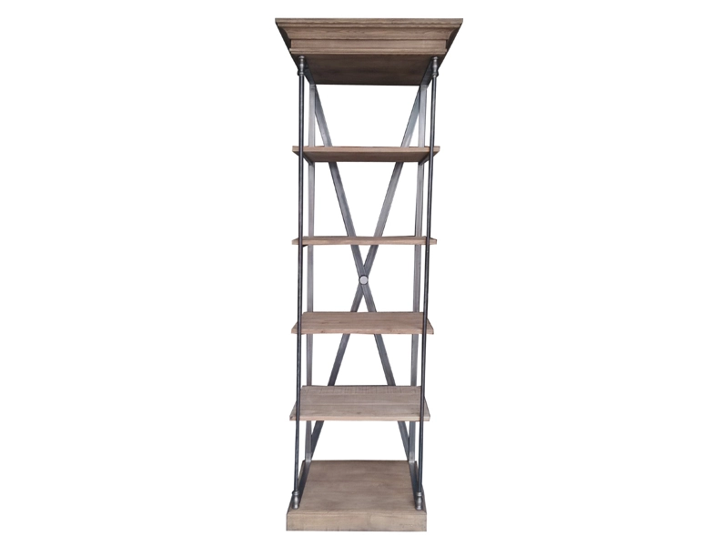 Crafted Iron Frame and Solid Wood Shelving 1