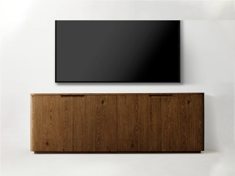 Wholesale Madero Wide Oak Wooden Double TV Side New Style Large Capacity Media Consle TV Side 1