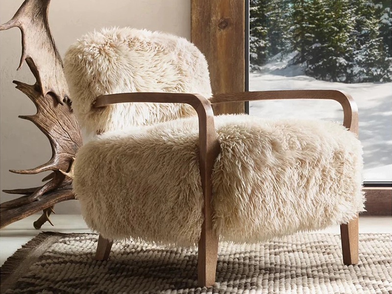 Black Brushy  Fabric and Wooden Frame Taddeus Chair Living Room Oak Chair1 1