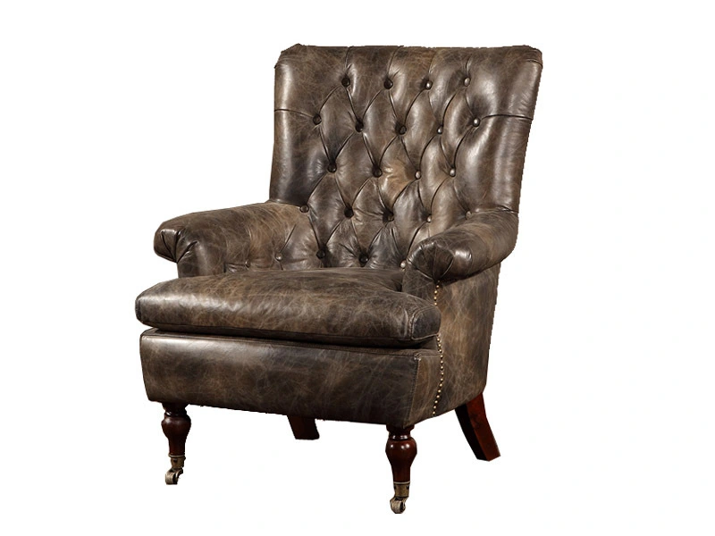 Tufted Camel Back Club Chair 1