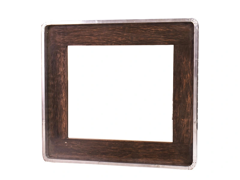 Vintage Rubber Wood Frame Square Mirror 1