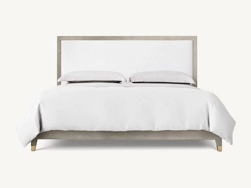 White Color King Size Bed White Oak Solide Wood Bed 1