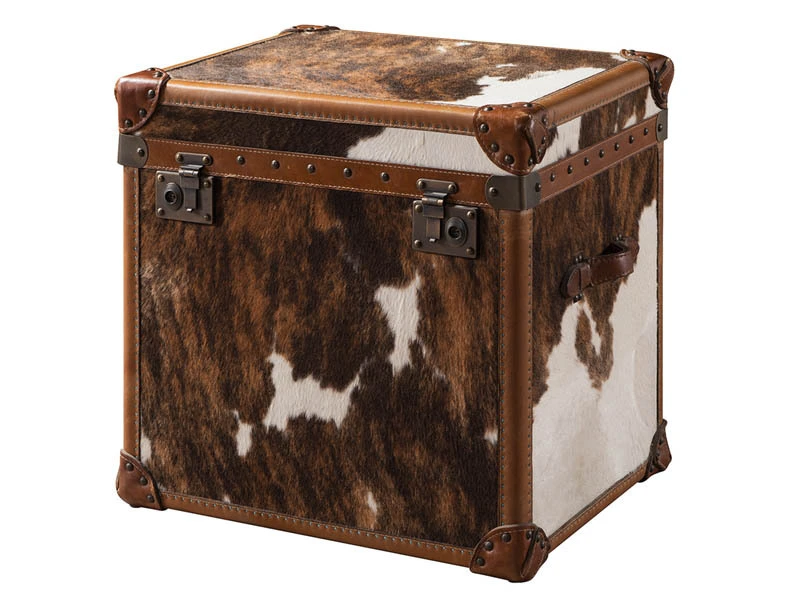 Pony Skin Leather Cube Trunk 1