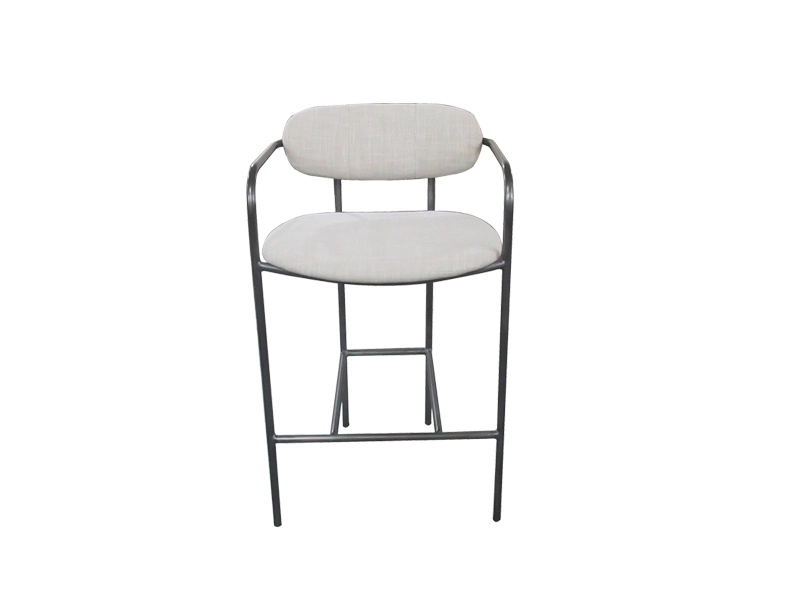 Metal Frame And White Genuine Leather/Fabric Seat Bar Chair Size Customized 1