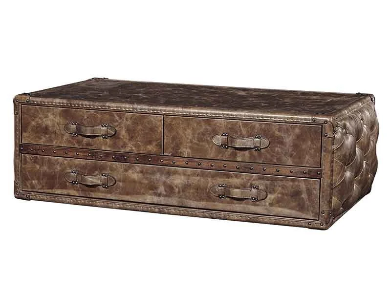 Antique Leather Coffee Table 1